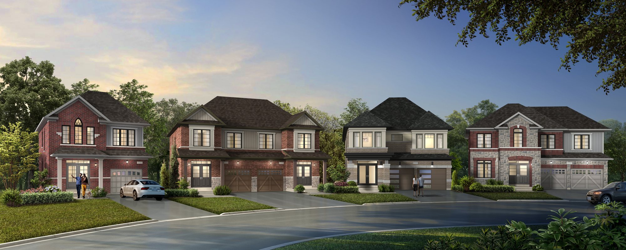 Windrose at Caledon Trails streetscape rendering